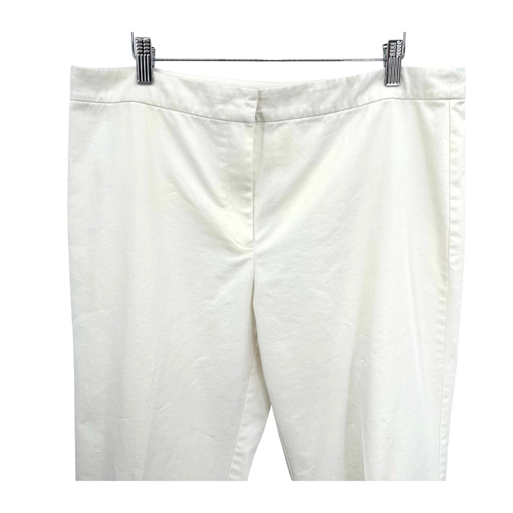 Sigrid Olsen Innovator Pants Cotton Stretch Ivory Flared Leg Women's XL Vintage - Picture 9 of 10